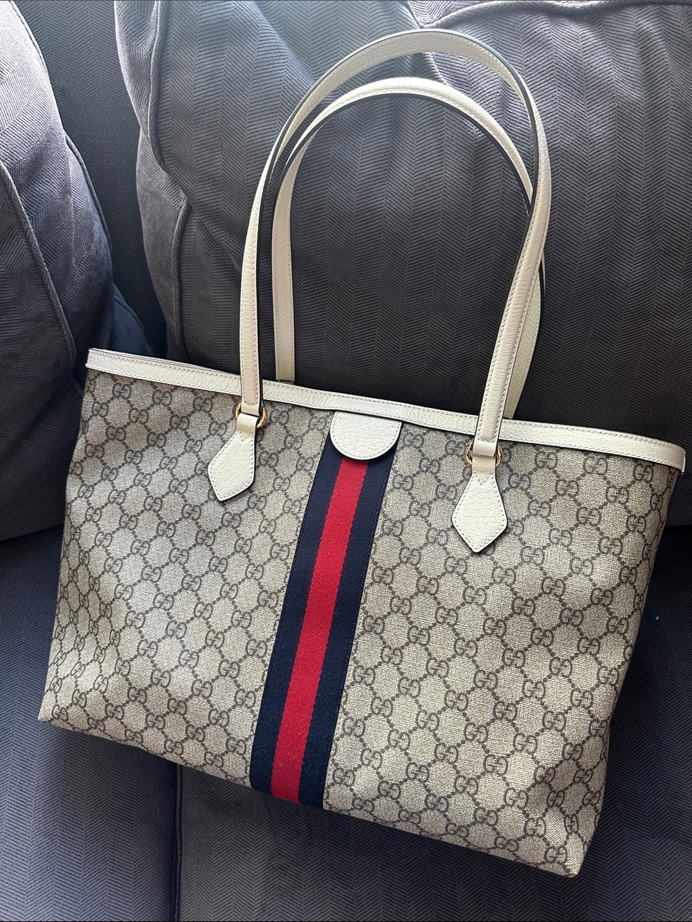 Gucci Ophidia Tote with Red and Blue Stripe - New - Picture 2 of 8